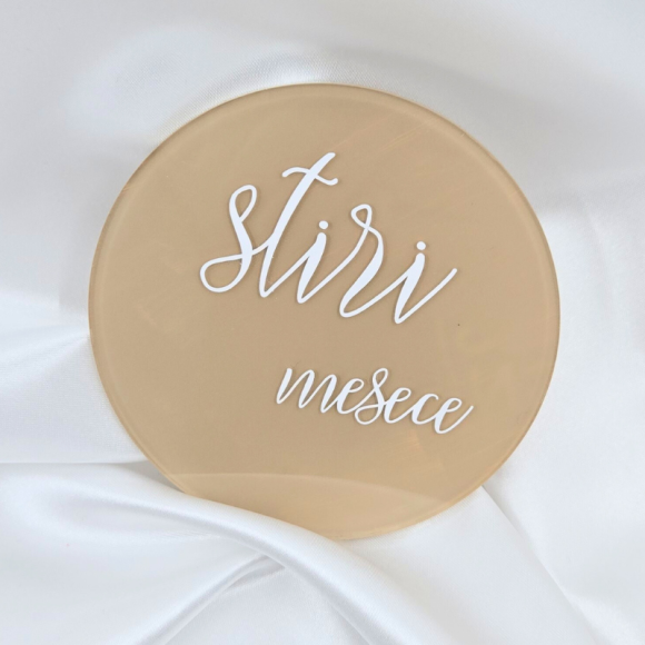 Set akrilnih mesečnih ploščic mejnikov, krogi (K2)