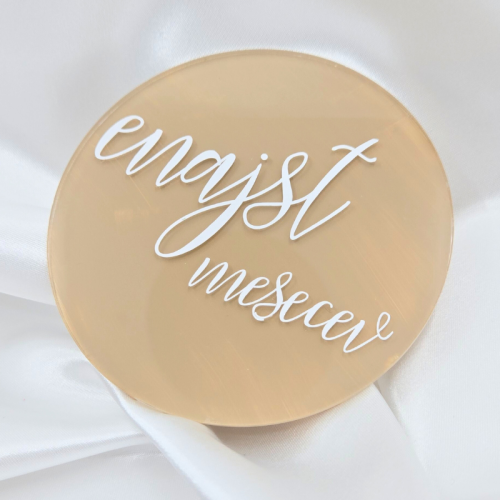 Set akrilnih mesečnih ploščic mejnikov, krogi (K2)