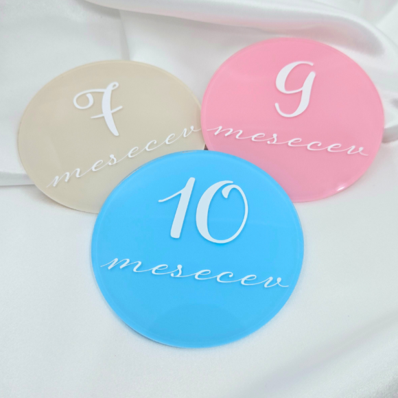 Set akrilnih mesečnih ploščic mejnikov, krogi (K3)