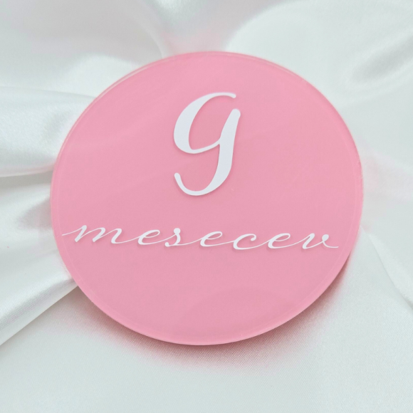 Set akrilnih mesečnih ploščic mejnikov, krogi (K3)