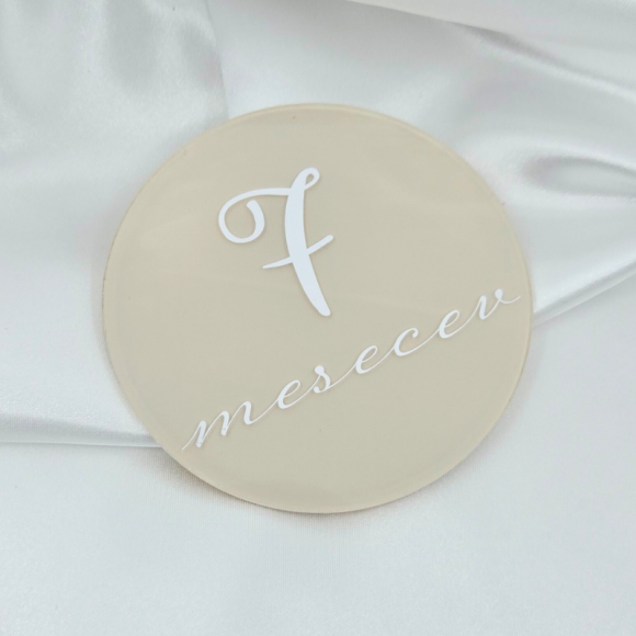 Set akrilnih mesečnih ploščic mejnikov, krogi (K3)