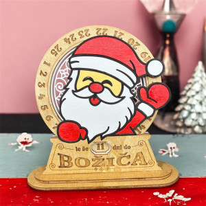 Leseni adventni odštevalnik Božiček 2
