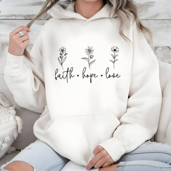 Ženski hoodie faith, hope, love